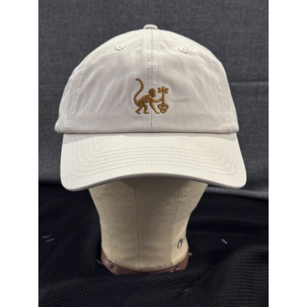 Palatino Baseball Cap Men's One Size Beige Cotton Monkey Holding key Dad Hat